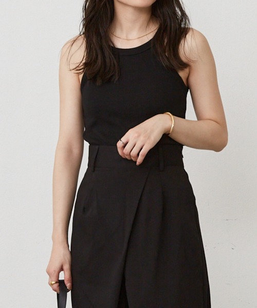 Shelly island（シェリーアイランド）の「カップ付きホルターネックタンク（タンクトップ・レディース・ブラック/オリーブ/ホワイト・FREE）」の3枚目の写真