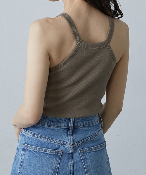 Shelly island（シェリーアイランド）の「カップ付きホルターネックタンク（タンクトップ・レディース・ブラック/オリーブ/ホワイト・FREE）」の16枚目の写真