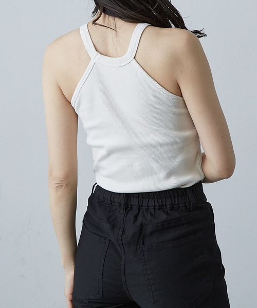 Shelly island（シェリーアイランド）の「カップ付きホルターネックタンク（タンクトップ・レディース・ブラック/オリーブ/ホワイト・FREE）」の22枚目の写真