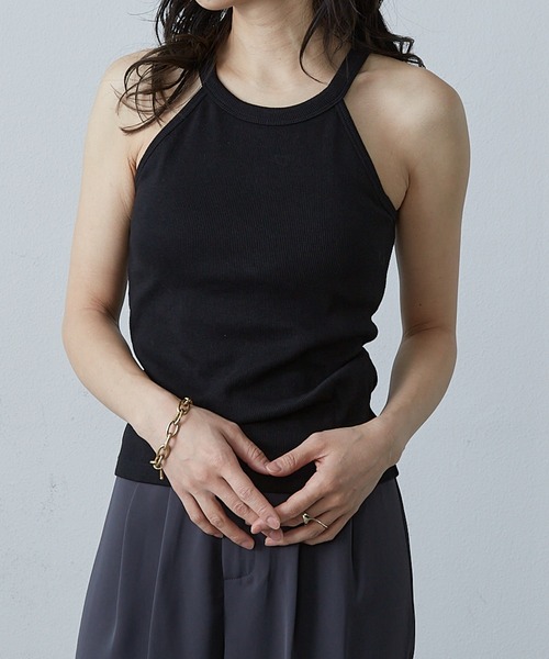 Shelly island（シェリーアイランド）の「カップ付きホルターネックタンク（タンクトップ・レディース・ブラック/オリーブ/ホワイト・FREE）」の17枚目の写真