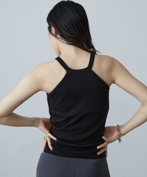 Shelly island（シェリーアイランド）の「カップ付きホルターネックタンク（タンクトップ・レディース・ブラック/オリーブ/ホワイト・FREE）」の20枚目の写真