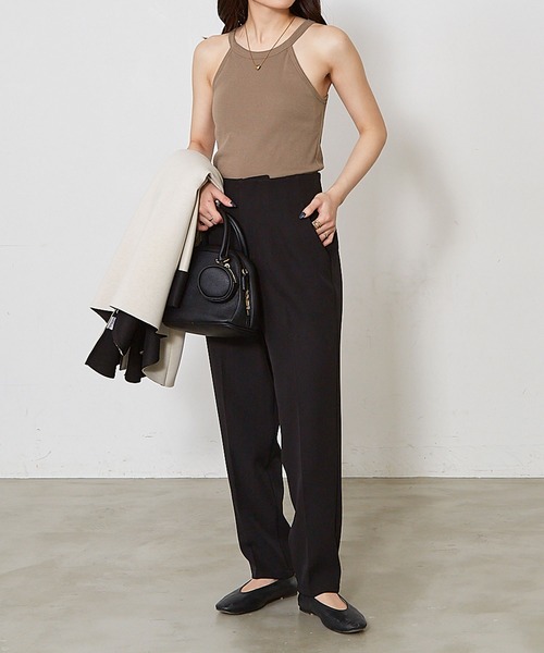 Shelly island（シェリーアイランド）の「カップ付きホルターネックタンク（タンクトップ・レディース・ブラック/オリーブ/ホワイト・FREE）」の6枚目の写真