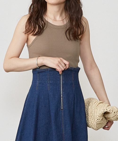 Shelly island（シェリーアイランド）の「カップ付きホルターネックタンク（タンクトップ・レディース・ブラック/オリーブ/ホワイト・FREE）」の8枚目の写真