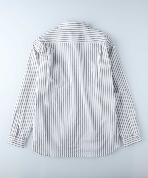 PLUS ONE（プラスワン）の「【PLUS ONE】ブロードストライプシャツ（シャツ/ブラウス・メンズ・ホワイト×ブルー/ネイビー×ホワイト・XL/S/L/M）」の4枚目の写真