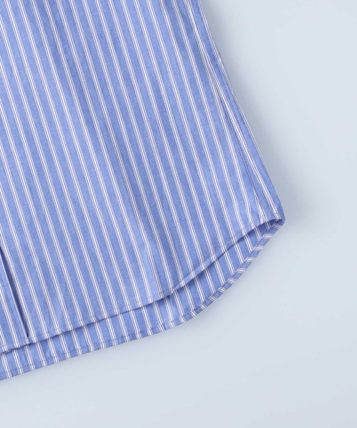 PLUS ONE（プラスワン）の「【PLUS ONE】ブロードストライプシャツ（シャツ/ブラウス・メンズ・ホワイト×ブルー/ネイビー×ホワイト・XL/S/L/M）」の5枚目の写真