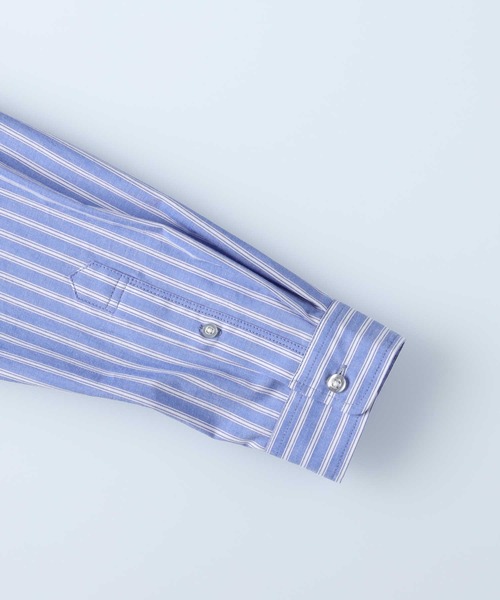 PLUS ONE（プラスワン）の「【PLUS ONE】ブロードストライプシャツ（シャツ/ブラウス・メンズ・ホワイト×ブルー/ネイビー×ホワイト・XL/S/L/M）」の8枚目の写真