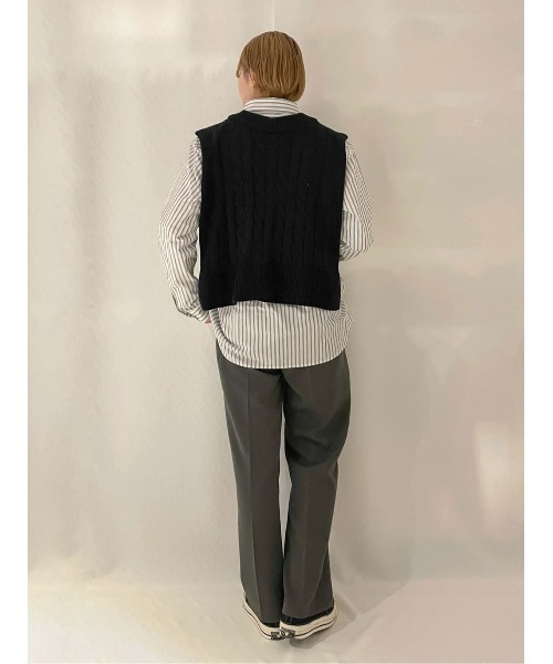 PLUS ONE（プラスワン）の「【PLUS ONE】ブロードストライプシャツ（シャツ/ブラウス・メンズ・ホワイト×ブルー/ネイビー×ホワイト・XL/S/L/M）」の17枚目の写真