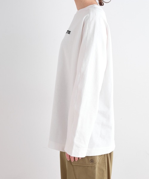 PUAL CE CIN（ピュアルセシン）の「ロゴ刺繍×フォトプリント２WAYカットソー（Tシャツ/カットソー・レディース・オフホワイト/ブルーグレー・FREE）」の5枚目の写真