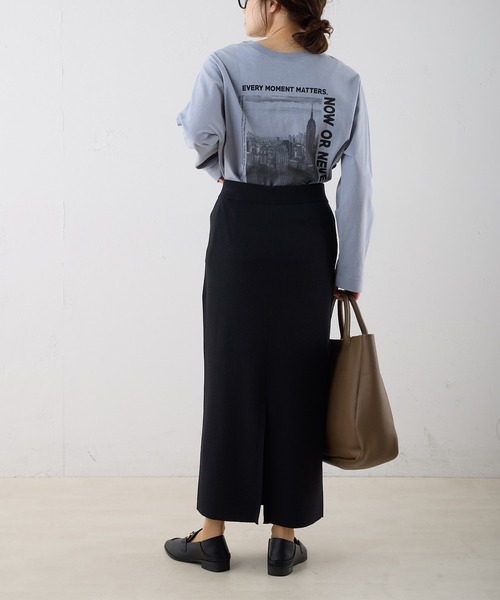 PUAL CE CIN（ピュアルセシン）の「ロゴ刺繍×フォトプリント２WAYカットソー（Tシャツ/カットソー・レディース・オフホワイト/ブルーグレー・FREE）」の17枚目の写真