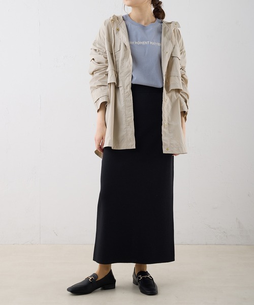 PUAL CE CIN（ピュアルセシン）の「ロゴ刺繍×フォトプリント２WAYカットソー（Tシャツ/カットソー・レディース・オフホワイト/ブルーグレー・FREE）」の11枚目の写真