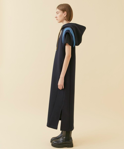 CITY TOKYO（シティトウキョウ）の「Wコードパーカーリラックスワンピース（ワンピース・レディース・ネイビー/オフホワイト/グレー・1/2）」の7枚目の写真