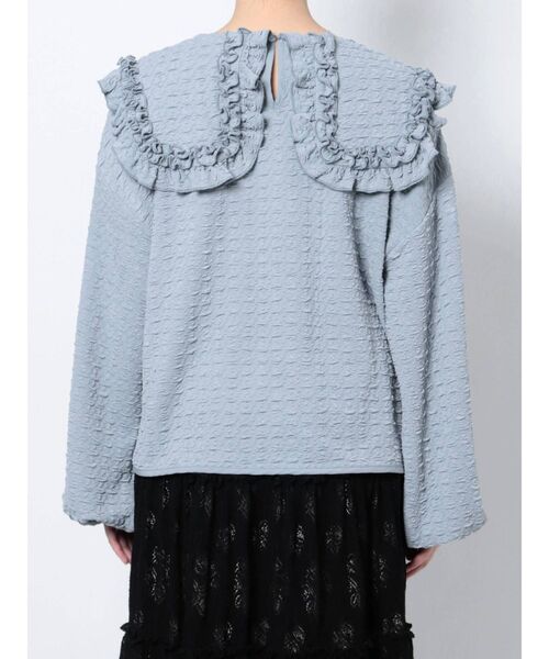 merry jenny(メリージェニー)の「くしゅくしゅフリルカラーtops(Tシャツ/カットソー・レディース・アイボリー/ブラック/ブルー・FREE)」の21枚目の写真