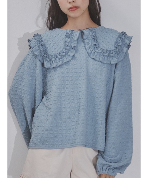 merry jenny（メリージェニー）の「くしゅくしゅフリルカラーtops（T