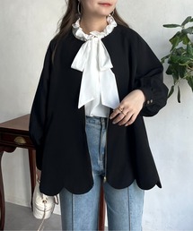 スカラップラグランミドルコート