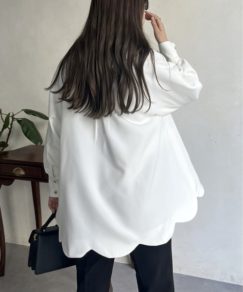 prose verse（プロズヴェール）の「スカラップラグランミドルコート（その他アウター・レディース・ブラック/オフホワイト/ネイビー・ﾌﾘ-）」の7枚目の写真