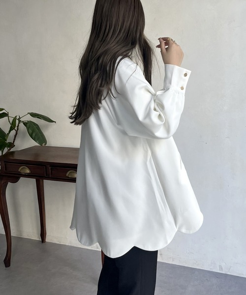 prose verse（プロズヴェール）の「スカラップラグランミドルコート（その他アウター・レディース・ブラック/オフホワイト/ネイビー・ﾌﾘ-）」の8枚目の写真