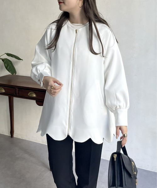 prose verse（プロズヴェール）の「スカラップラグランミドルコート（その他アウター・レディース・ブラック/オフホワイト/ネイビー・ﾌﾘ-）」の16枚目の写真