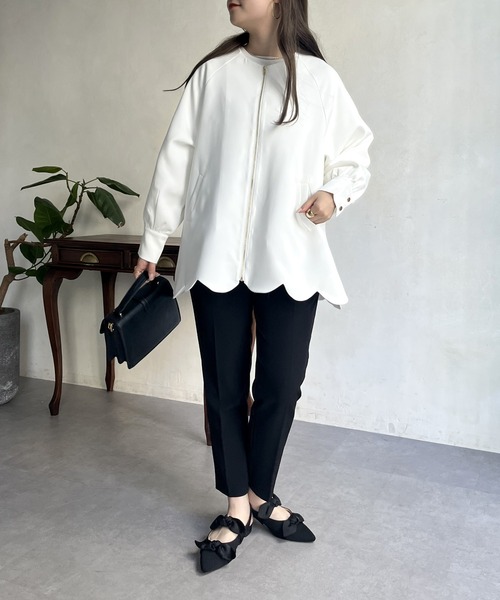 prose verse（プロズヴェール）の「スカラップラグランミドルコート（その他アウター・レディース・ブラック/オフホワイト/ネイビー・ﾌﾘ-）」の18枚目の写真