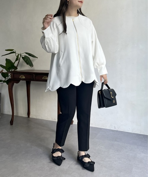 prose verse（プロズヴェール）の「スカラップラグランミドルコート（その他アウター・レディース・ブラック/オフホワイト/ネイビー・ﾌﾘ-）」の20枚目の写真