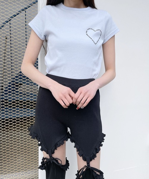 lilLilly（リルリリー）の「コンパクトハートロゴTシャツ（Tシャツ