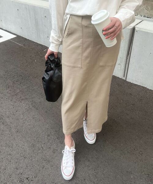 KOBE LETTUCE（コウベレタス）の「[ 選べるサイズ/丈 ] 走れるストレッチタイトスカート（スカート・レディース・ホワイト系/ネイビー系1/ホワイト系1/ブルー系その他2/ブラック/チャコール/ブラウン系/グリーン系/グレー系/ブルー系その他/グリーン/ブラック系/モカ/ネイビー系/オレンジ系1/ライトグリーン系1/オレンジ系/ライトグリーン系/ベージュ系/グレー/ブルー系その他5/グレー系その他/ブルー系その他4/ベージュ/カーキ/ブラウン系1・L/M1/L1/L2/M2/M/2/1）」の14枚目の写真