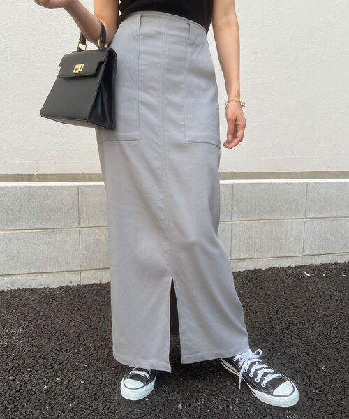 KOBE LETTUCE（コウベレタス）の「[ 選べるサイズ/丈 ] 走れるストレッチタイトスカート（スカート・レディース・ホワイト系/ネイビー系1/ホワイト系1/ブルー系その他2/ブラック/チャコール/ブラウン系/グリーン系/グレー系/ブルー系その他/グリーン/ブラック系/モカ/ネイビー系/オレンジ系1/ライトグリーン系1/オレンジ系/ライトグリーン系/ベージュ系/グレー/ブルー系その他5/グレー系その他/ブルー系その他4/ベージュ/カーキ/ブラウン系1・L/M1/L1/L2/M2/M/2/1）」の7枚目の写真