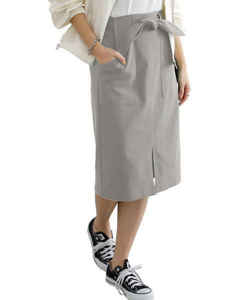 KOBE LETTUCE（コウベレタス）の「[ 選べるサイズ/丈 ] 走れるストレッチタイトスカート（スカート・レディース・ホワイト系/ネイビー系1/ホワイト系1/ブルー系その他2/ブラック/チャコール/ブラウン系/グリーン系/グレー系/ブルー系その他/グリーン/ブラック系/モカ/ネイビー系/オレンジ系1/ライトグリーン系1/オレンジ系/ライトグリーン系/ベージュ系/グレー/ブルー系その他5/グレー系その他/ブルー系その他4/ベージュ/カーキ/ブラウン系1・L/M1/L1/L2/M2/M/2/1）」の6枚目の写真