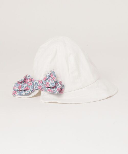SLAP SLIP BABY（スラップスリップベビー）の「SLAPSLIPBABY/コットン花柄リボン付きハットベビー(44~48cm)（ハット・キッズ・オフホワイト/ピンク・ONESIZE）」の16枚目の写真
