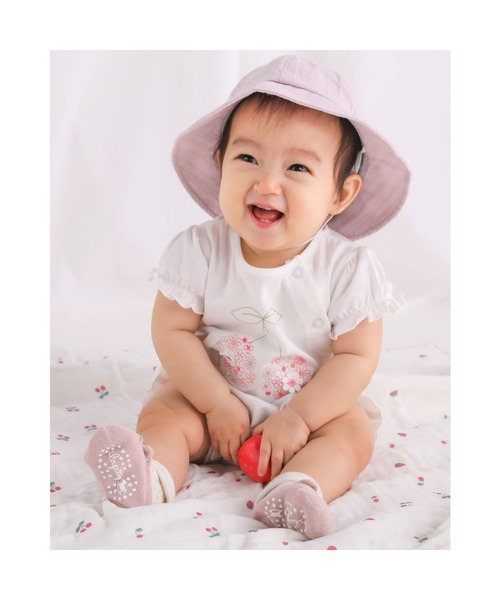 SLAP SLIP BABY（スラップスリップベビー）の「SLAPSLIPBABY/コットン花柄リボン付きハットベビー(4448cm