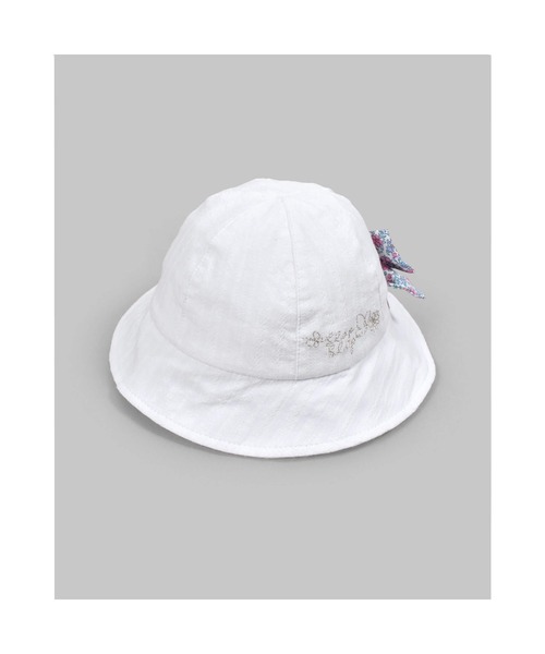 SLAP SLIP BABY（スラップスリップベビー）の「SLAPSLIPBABY/コットン花柄リボン付きハットベビー(44~48cm)（ハット・キッズ・オフホワイト/ピンク・ONESIZE）」の13枚目の写真