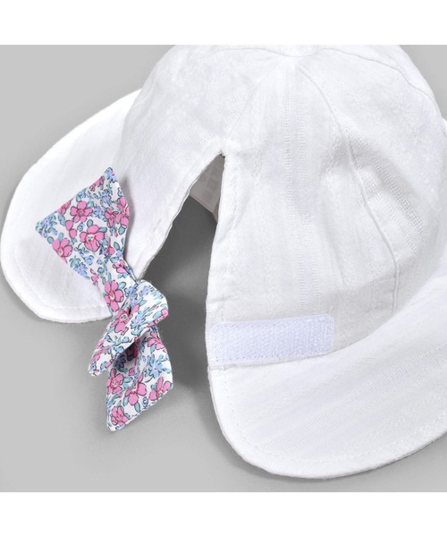 SLAP SLIP BABY（スラップスリップベビー）の「SLAPSLIPBABY/コットン花柄リボン付きハットベビー(44~48cm)（ハット・キッズ・オフホワイト/ピンク・ONESIZE）」の18枚目の写真