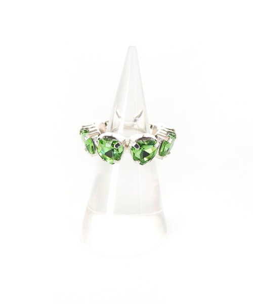 Casselini（キャセリーニ）の「Casselini(キャセリーニ)ハートビジューリング（リング・レディース・ブラック/グリーン/クリア・FREE）」の5枚目の写真