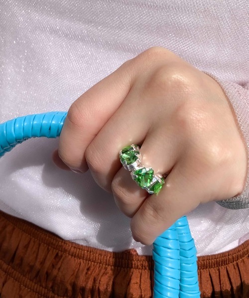 Casselini（キャセリーニ）の「Casselini(キャセリーニ)ハートビジューリング（リング・レディース・ブラック/グリーン/クリア・FREE）」の17枚目の写真