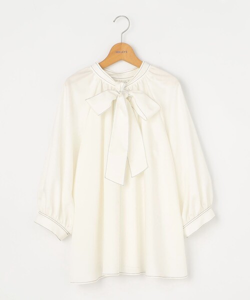 NOLLEY’S（ノーリーズ）の「2WAYデニムライクリボンタイブラウス（シャツ/ブラウス・レディース・オフホワイト/インディゴブルー/ダークネイビー・38）」の13枚目の写真