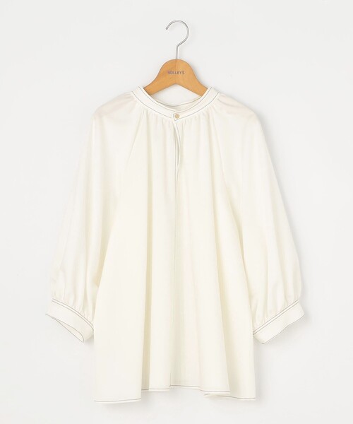 NOLLEY’S（ノーリーズ）の「2WAYデニムライクリボンタイブラウス（シャツ/ブラウス・レディース・オフホワイト/インディゴブルー/ダークネイビー・38）」の6枚目の写真