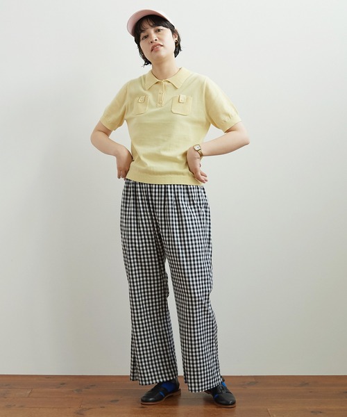 bulle de savon（ビュルデサボン）の「gingham turipパンツ（その他