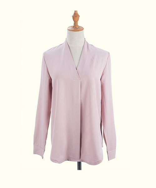 Coo+i（クーイ）の「胸元タックシャツブラウス（シャツ/ブラウス・レディース・ネイビー/ブラック/ピンク/モカ/ベージュ/ホワイト/グレー・XL/M/L）」の22枚目の写真