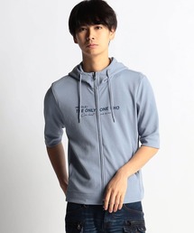 HIDEAWAYS NICOLE | 梨地5分袖フードロゴプリントパーカ(パーカー)