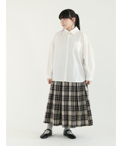 Samansa Mos2（サマンサ モスモス）の「柄アソート大きめ襟シャツ（シャツ/ブラウス・レディース・チャコール/ピンク/ブルー/オフホワイト・ﾌﾘ-）」の5枚目の写真