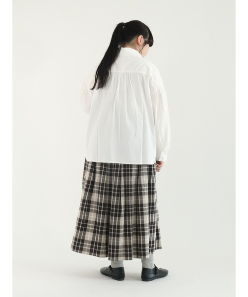 Samansa Mos2（サマンサ モスモス）の「柄アソート大きめ襟シャツ（シャツ/ブラウス・レディース・チャコール/ピンク/ブルー/オフホワイト・ﾌﾘ-）」の7枚目の写真