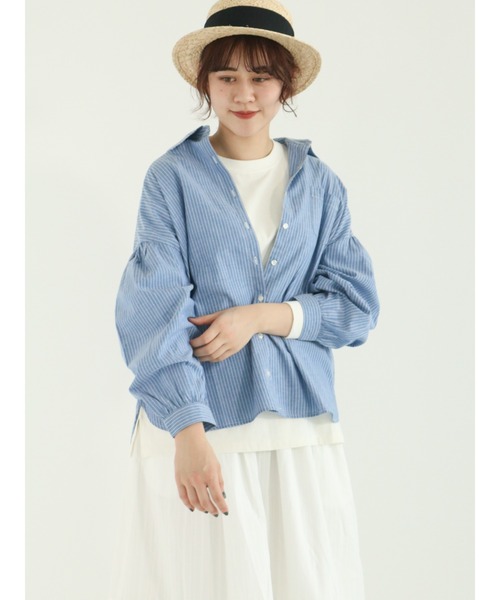 Samansa Mos2（サマンサ モスモス）の「柄アソート大きめ襟シャツ（シャツ/ブラウス・レディース・チャコール/ピンク/ブルー/オフホワイト・ﾌﾘ-）」の14枚目の写真