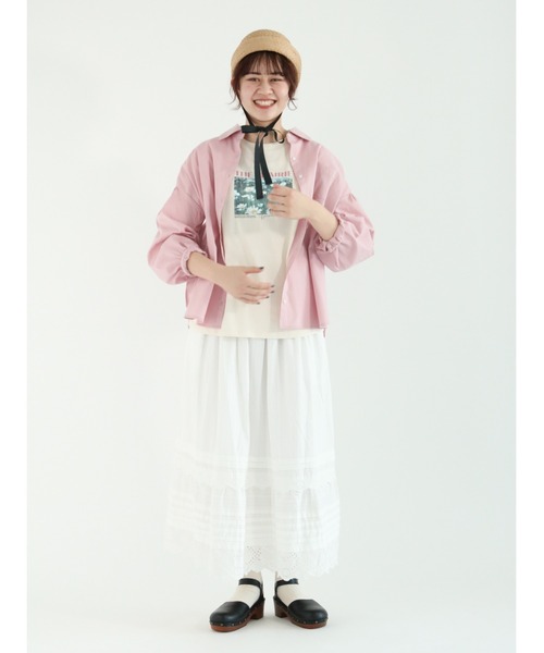 Samansa Mos2（サマンサ モスモス）の「柄アソート大きめ襟シャツ（シャツ/ブラウス・レディース・チャコール/ピンク/ブルー/オフホワイト・ﾌﾘ-）」の20枚目の写真