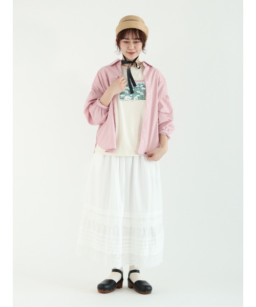 Samansa Mos2（サマンサ モスモス）の「柄アソート大きめ襟シャツ（シャツ/ブラウス・レディース・チャコール/ピンク/ブルー/オフホワイト・ﾌﾘ-）」の22枚目の写真