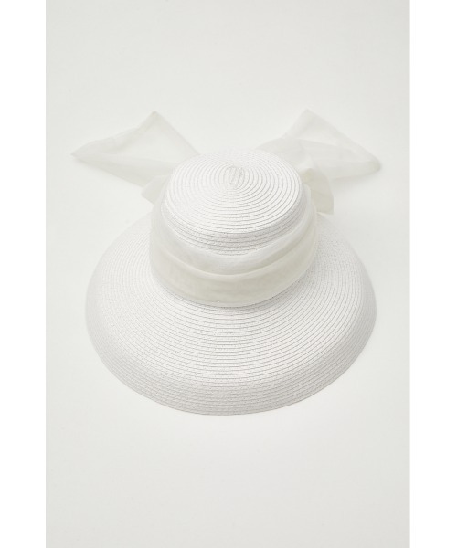 rienda(リエンダ)の「チュールボリュームリボンブレードハット(ハット・レディース・ブラック/ホワイト・FREE)」の3枚目の写真