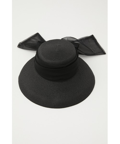 rienda(リエンダ)の「チュールボリュームリボンブレードハット(ハット・レディース・ブラック/ホワイト・FREE)」の7枚目の写真