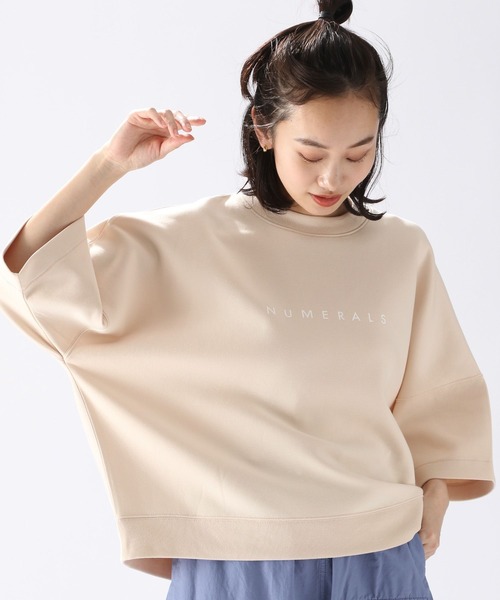 NUMERALS（ヌメラルズ）の「【Girls in NUMERALS】スウェットクルー（Tシャツ/カットソー・レディース・サックスブルー/ライトグリーン/チャコール/アイボリー・60/75）」の3枚目の写真