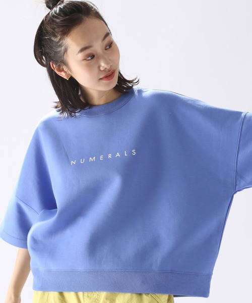 NUMERALS（ヌメラルズ）の「【Girls in NUMERALS】スウェットクルー（Tシャツ/カットソー・レディース・サックスブルー/ライトグリーン/チャコール/アイボリー・60/75）」の4枚目の写真