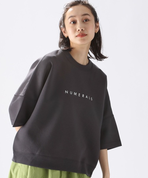NUMERALS（ヌメラルズ）の「【Girls in NUMERALS】スウェットクルー（Tシャツ/カットソー・レディース・サックスブルー/ライトグリーン/チャコール/アイボリー・60/75）」の10枚目の写真