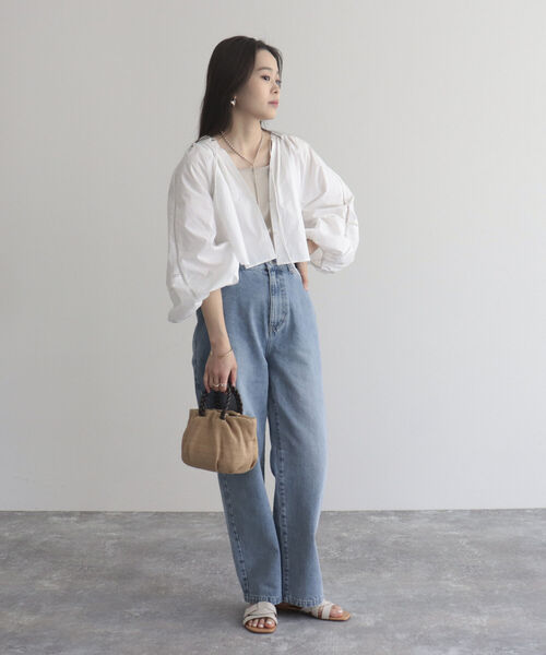 fredy emue(フレディエミュ)の「【fredyemueフレディエミュ】レースボリュームボレロシャツ(シャツ/ブラウス・レディース・ブラック/オフホワイト・38)」の9枚目の写真