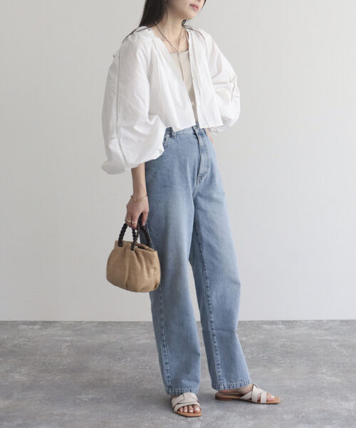 fredy emue(フレディエミュ)の「【fredyemueフレディエミュ】レースボリュームボレロシャツ(シャツ/ブラウス・レディース・ブラック/オフホワイト・38)」の11枚目の写真